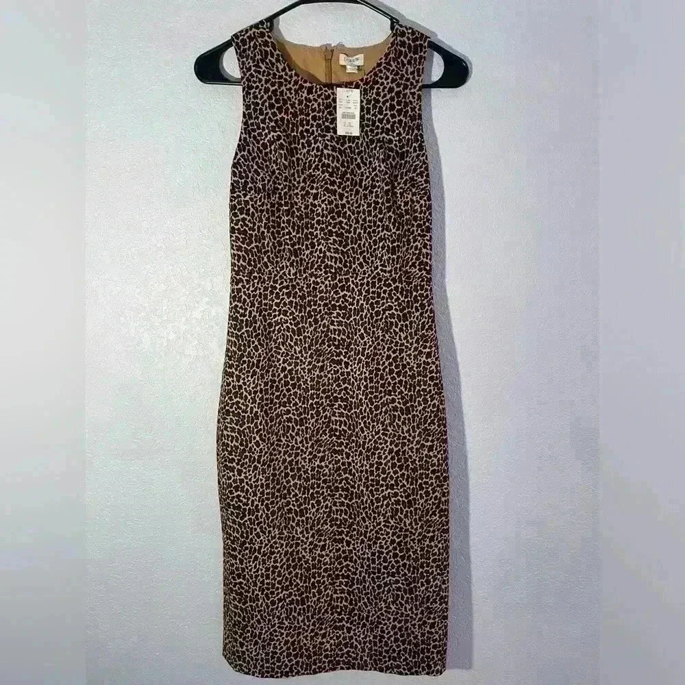 J Crew Leopard Print Sleeveless Dress size 00